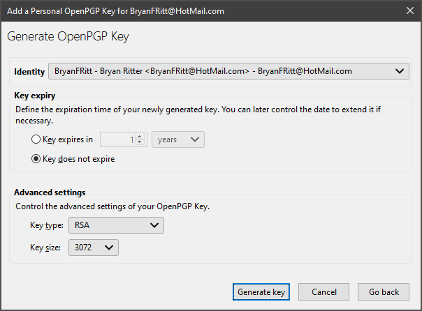 Add a personal OpenPGP Key